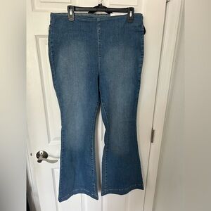 INC International Concepts Blue Flare Wide Leg Jeans